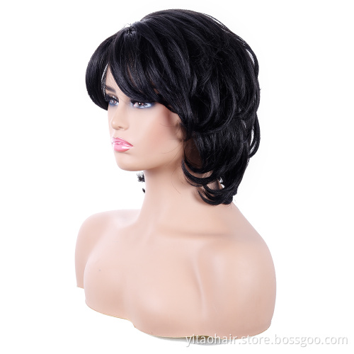 Pixie Cut Short Black Synthetic Wigs For Women With Highlights Stylish Very Short Pixie Cut Synthetic Black Natural Color Wig